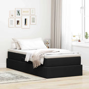 Letto con contenitore e materasso Nero 100 x 200 cm Poliestere