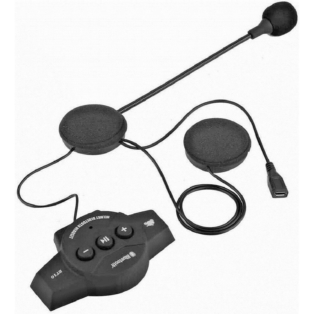 Trade Shop - Cuffie Auricolari Bluetooth Per Interno Casco Da Motocicletta Moto Con Microfono -