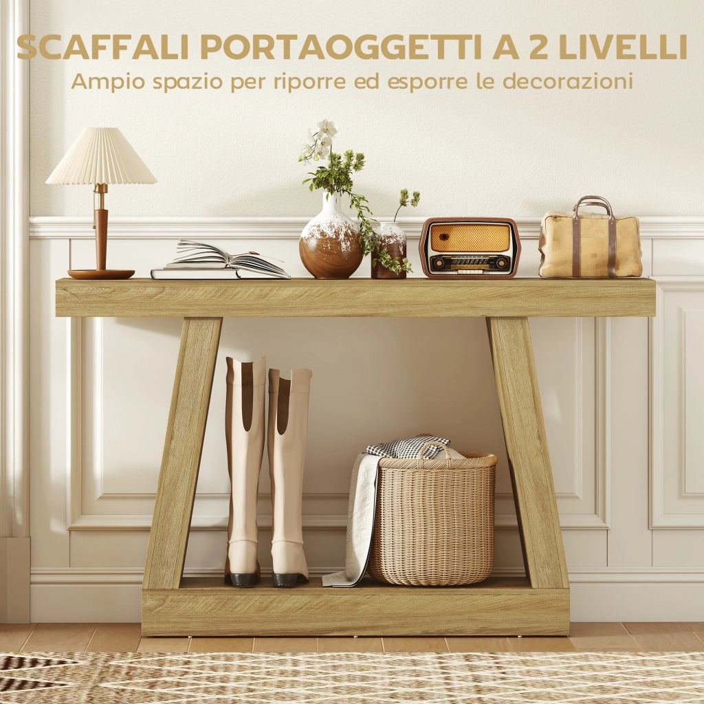 Consolle Fissa 140x30x83 cm per Ingresso in MDF Rovere