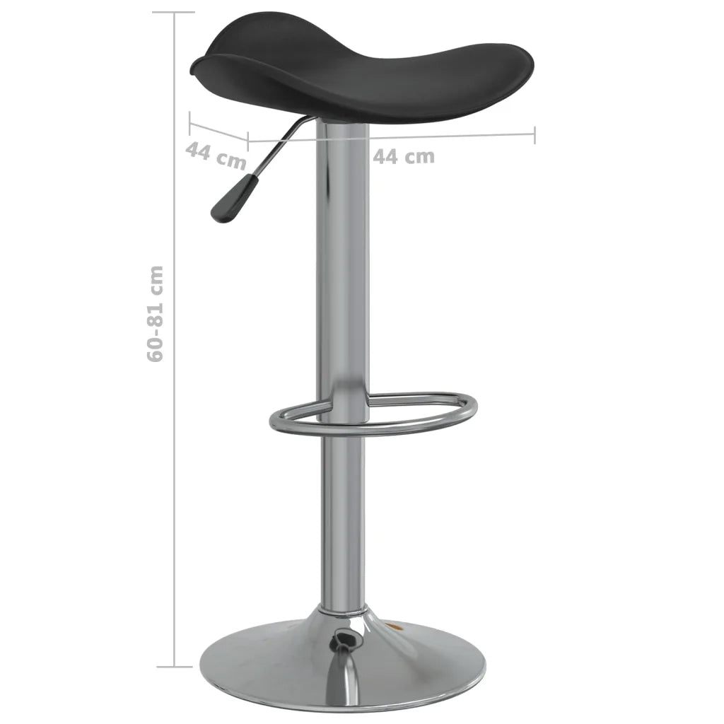 Sgabello da Bar Nero in Acciaio Cromato e Pelle Sintetica cod mxl 57316