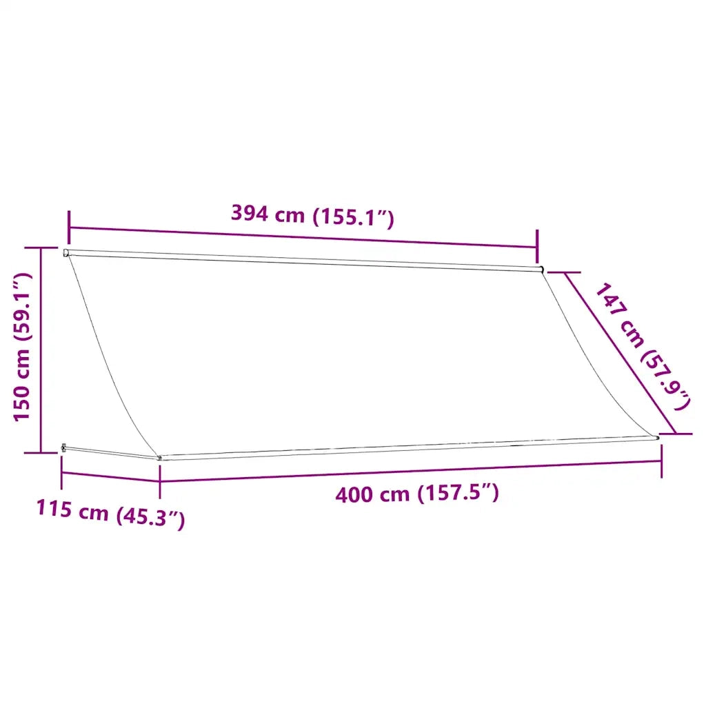 Tenda da Sole Retrattile 400x150 cm Blu e Bianco 143751