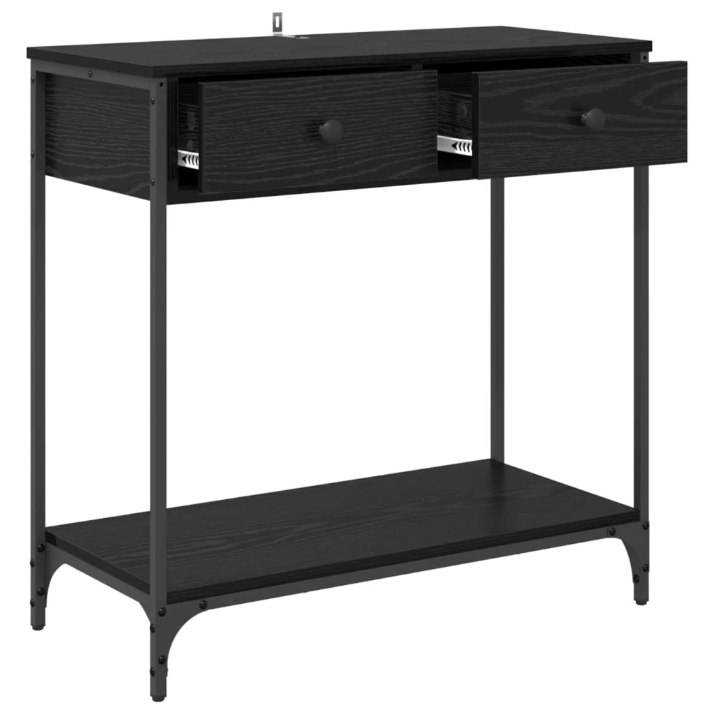 Tavolo consolle Rovere Nero 75 x 34,5 x 75 cm Legno multistrato