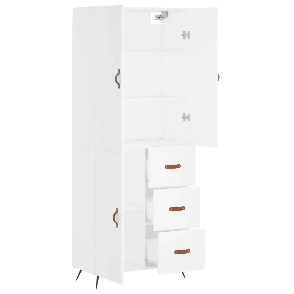 Credenza | Madia | Buffet da pranzo | Armadio da pranzo Bianca 69,5x34x180 cm in Legno Multistrato