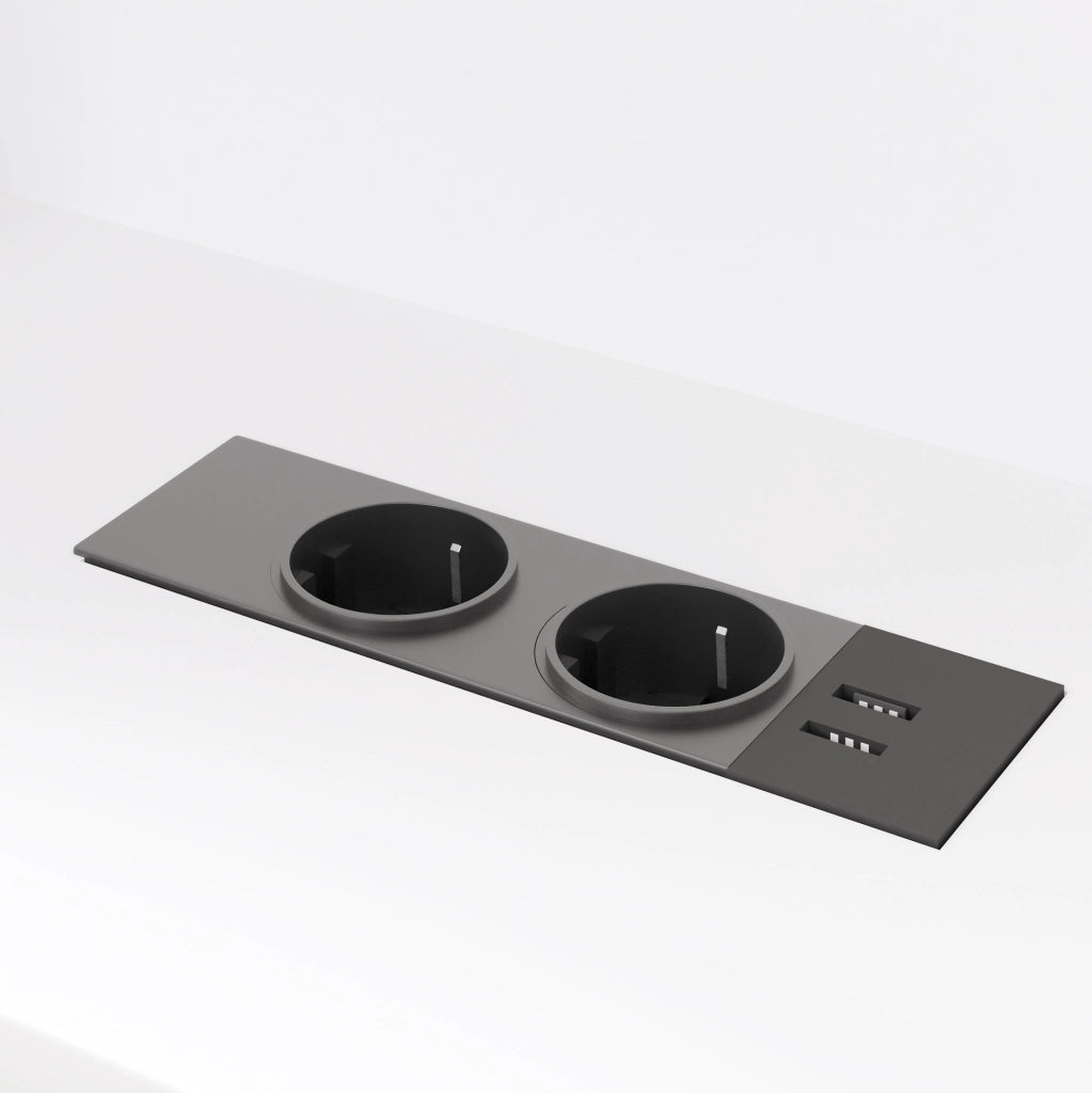 Letto piattaforma 140x200 cm con LED, USB e 3 cassetti in MDF e compensato bianco
