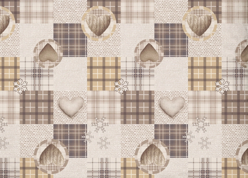 Copripiumino Sacco Piumone Pensieri Delicati Cotone Disegno Love Mountain - Singolo - Beige