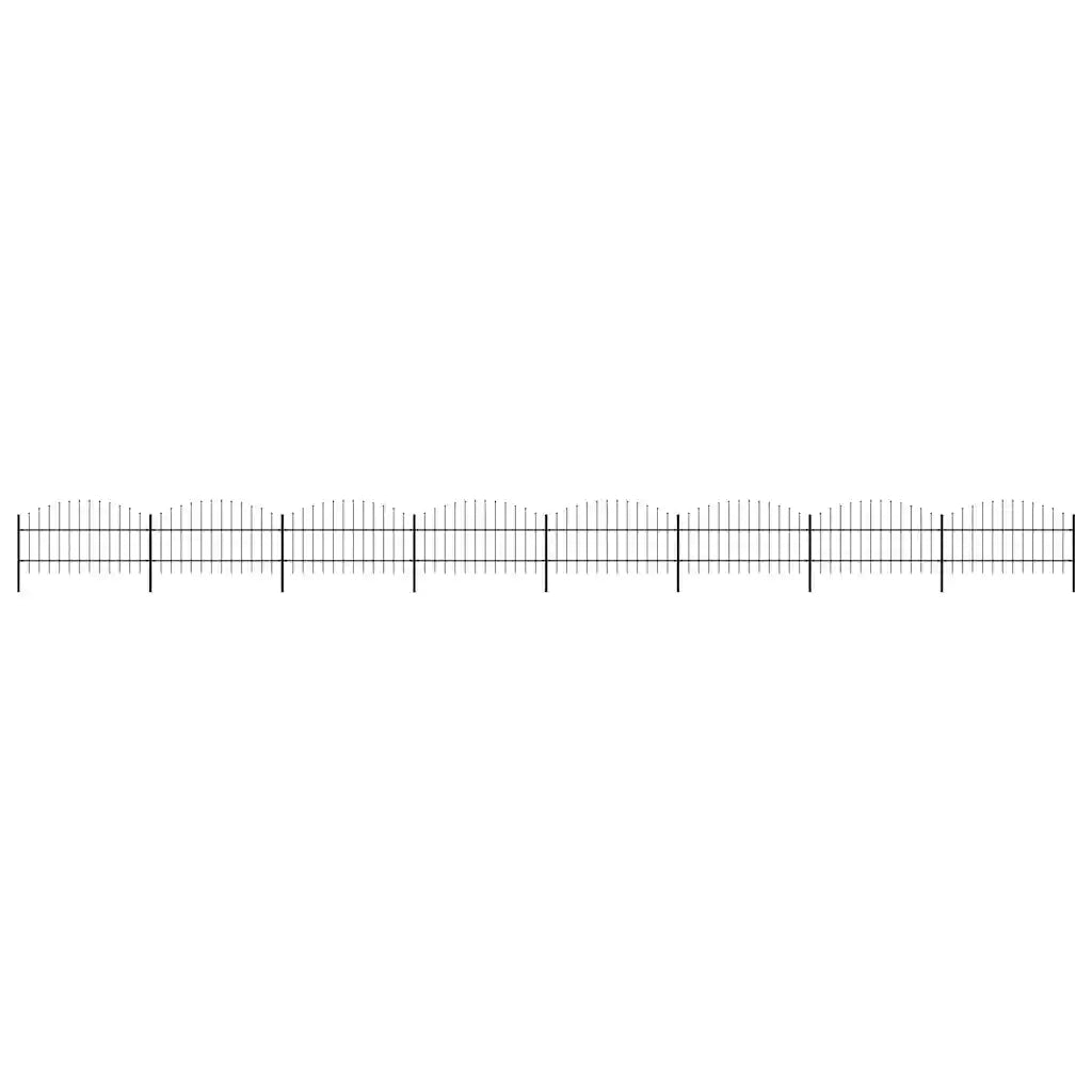 Recinzione da Giardino con Punta a Lancia in Acciaio 1339x100 cm Nera 277719