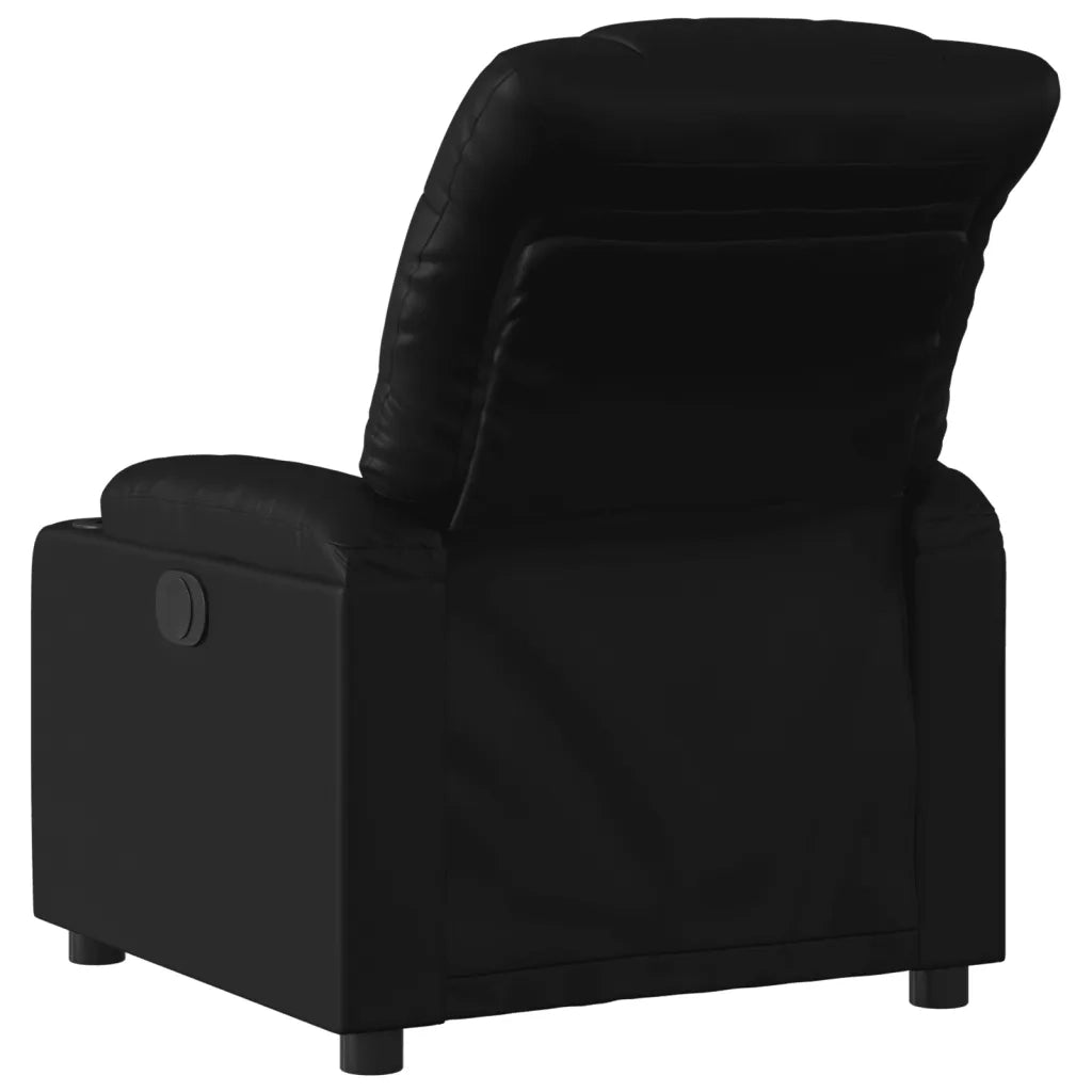 Divano Sedia-Poltrona Reclinabile Elettrica Nera in Similpelle 740395