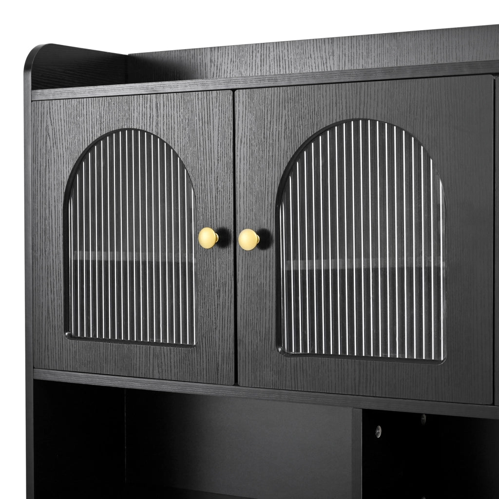 Credenza Alta con Cassetti e Gambe in Massello ¨C MINIMAL ¨C Nero