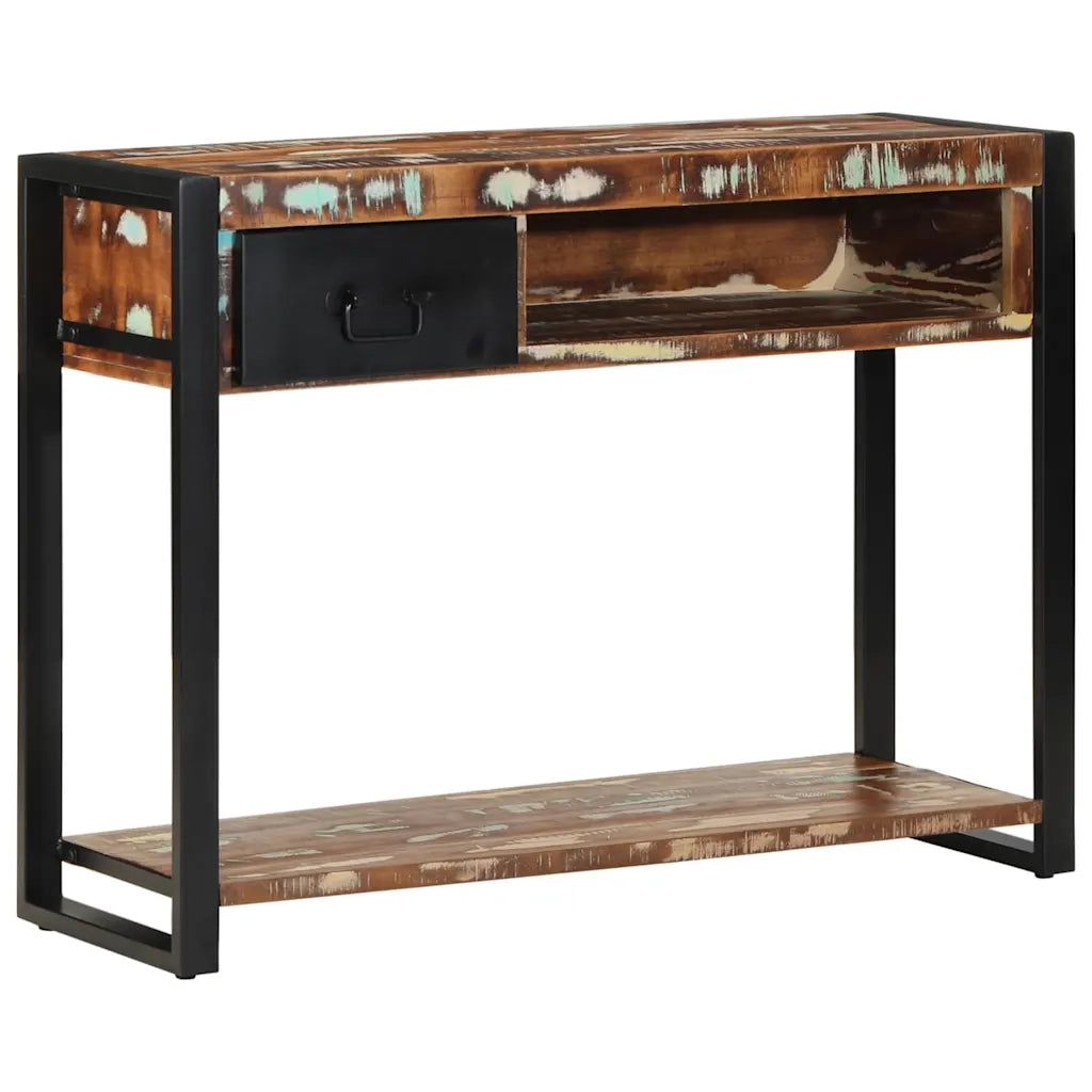 Tavolo Consolle Multicolore 100x35x75cm Legno Massello Recupero