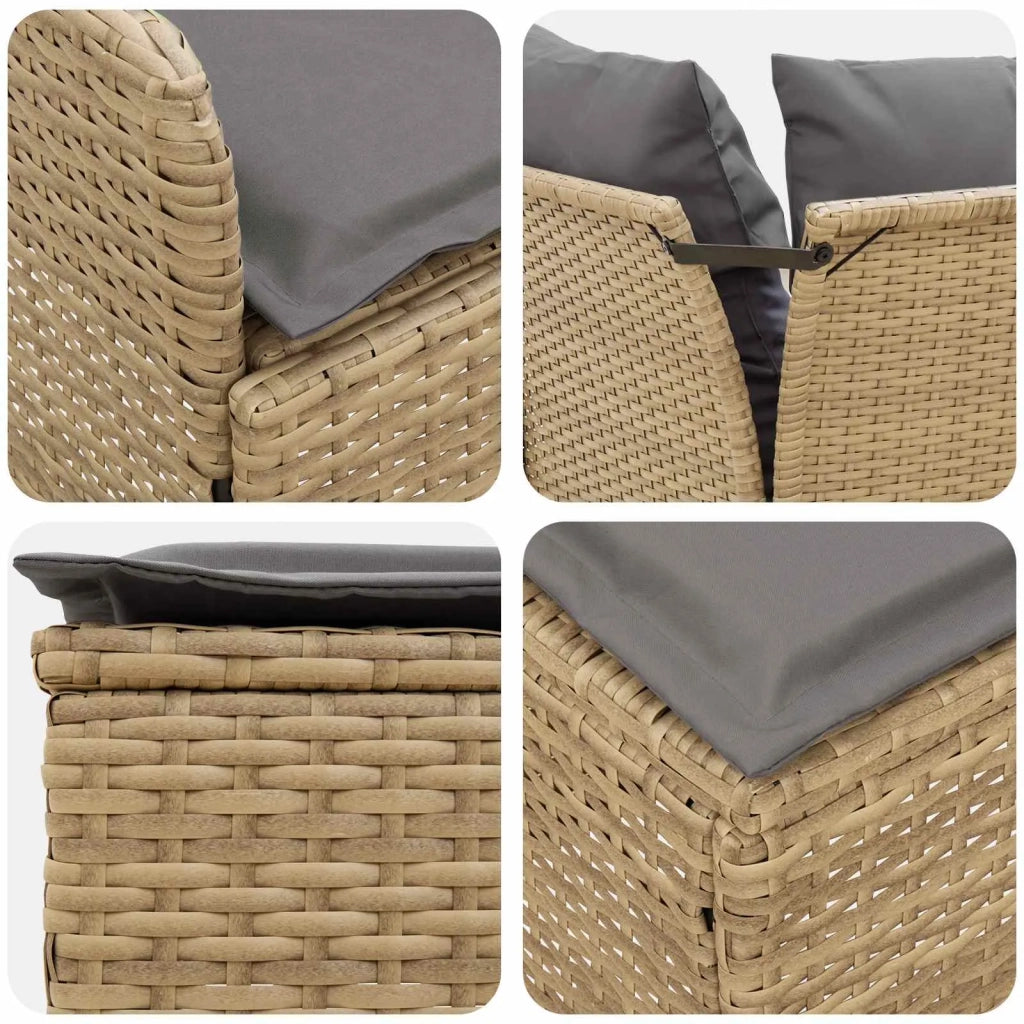 Set di Mobili 7 pcs Beige e Grigio Chiaro Rattan in PE
