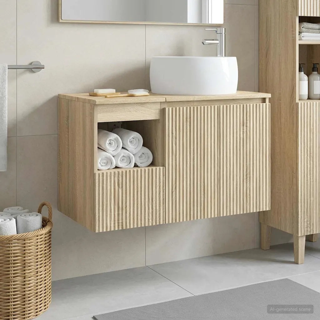 Set di mobili per il bagno 2 pz Rovere Sonoma 3404096