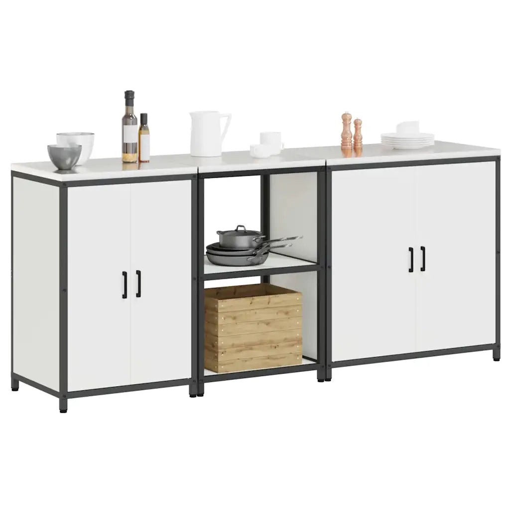 Set di Stoccaggio per Cucina con lo scaffale 3 pcs Bianco