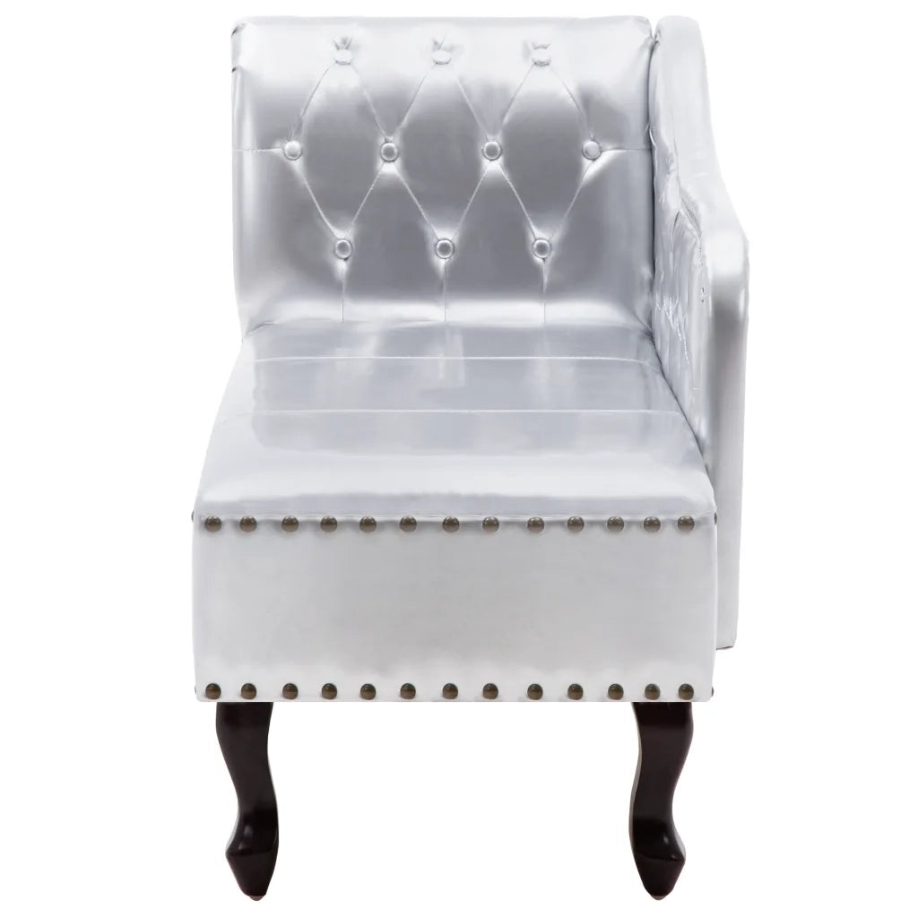 Sedia a Sdraio Argento in Similpelle 60657