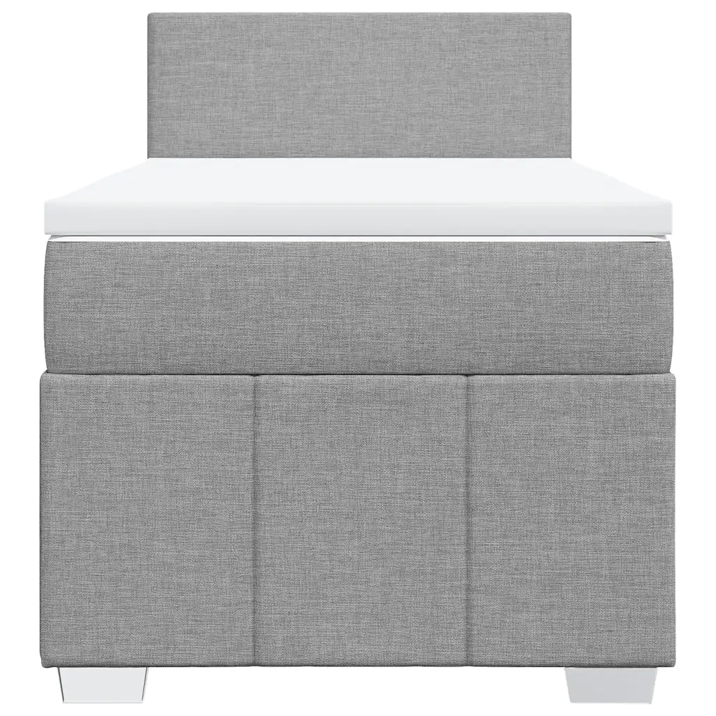 Giroletto a Molle con Materasso Grigio Chiaro 80x200 cm Tessuto