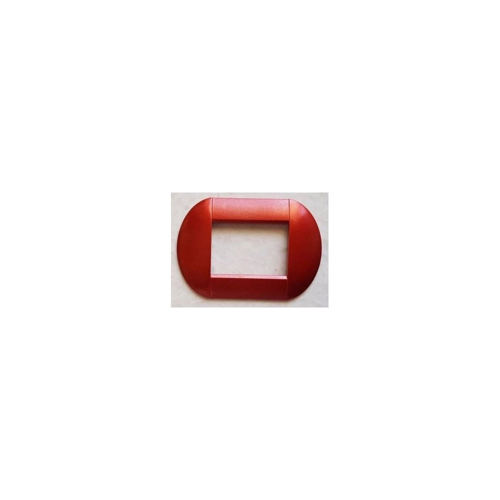Trade Shop - Placca Placche Placchette Compatibili Living International Light Bombate Bticino - Rosso Metallizzato -3 Fori     -