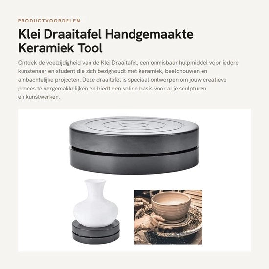 Draaitafel Artigianale - Kunststof - Dimensioni 11,5/17,8 cm - Piastra di Rotazione - Strumento per Ceramica - Alta Capacità di Carico - Tavola di Rotazione per Ceramica