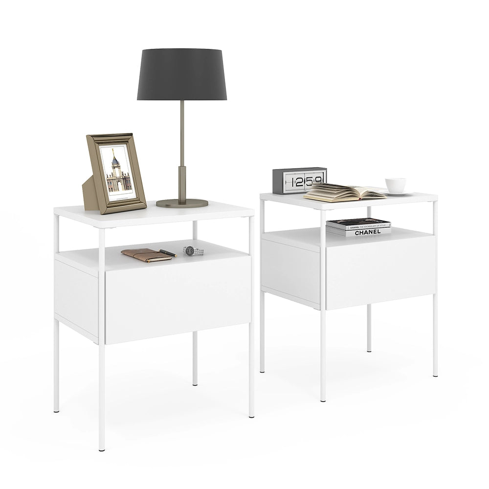 Vicco Comodino camera da letto Bianco Set di 2