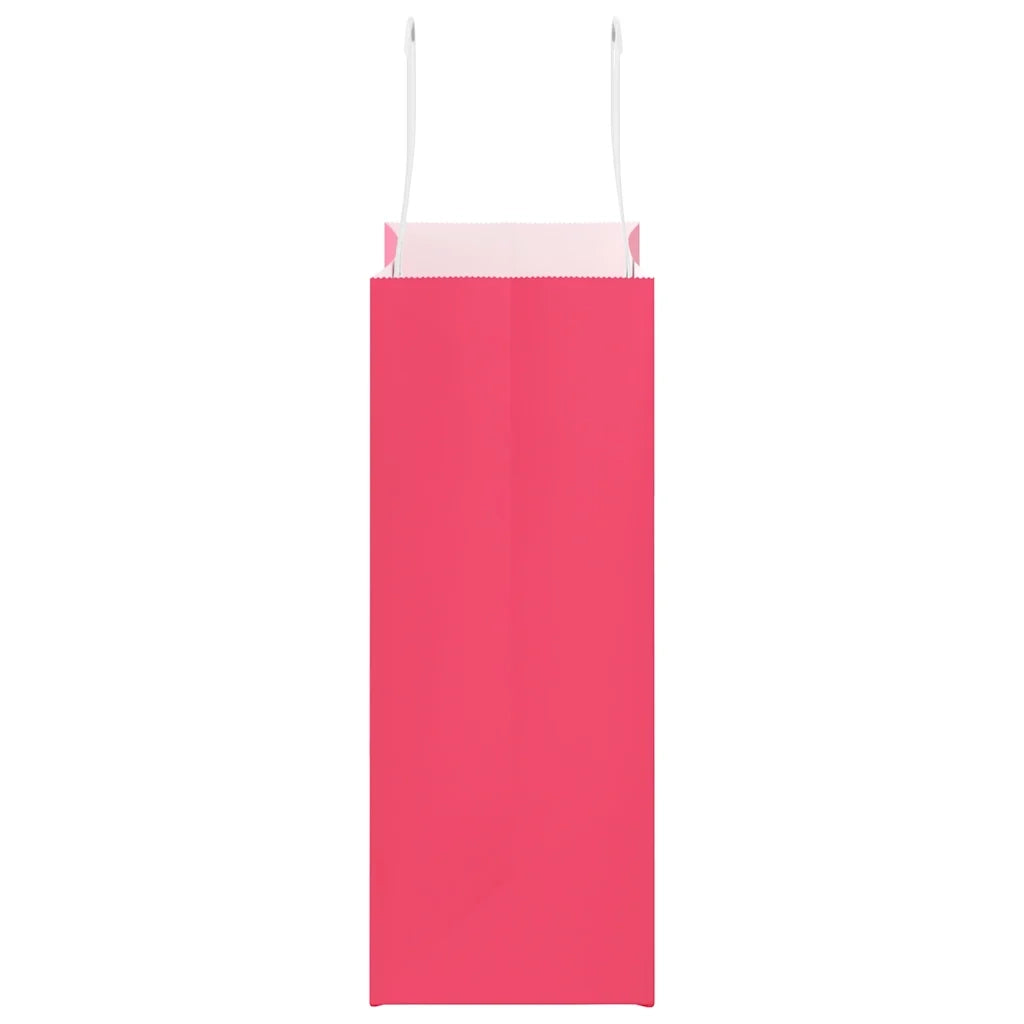 Sacchetti di Carta 250 pz con Manici Rosa 21x11x28 cm