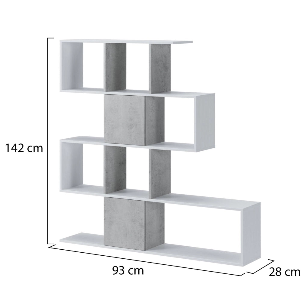 Biblioteca Budrio, Libreria 9 Ripiani, 93x28x142h cm Bianco