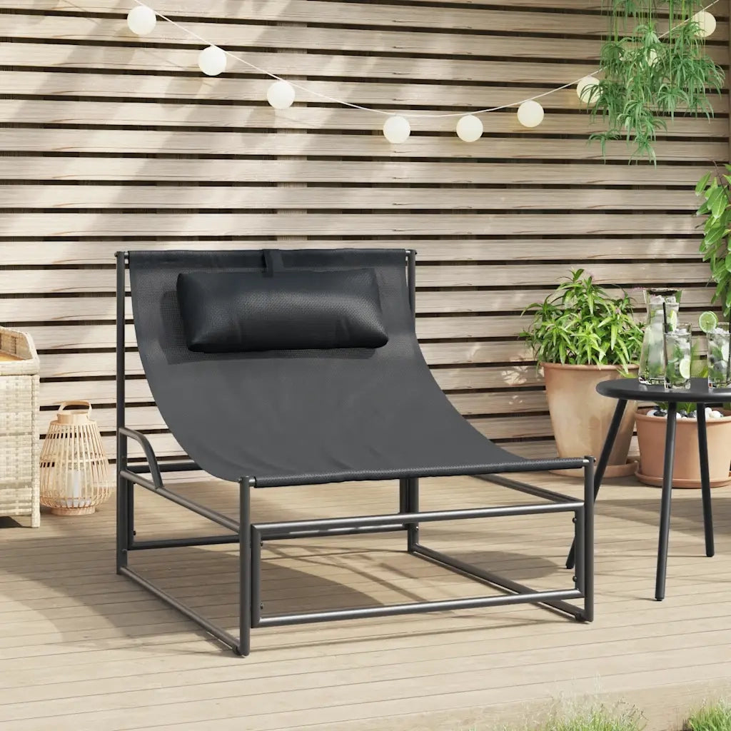 Sedia a sdraio da giardino color antracite 87x74x73 cm Acciaio e Textilene 42003022