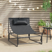 Sedia a sdraio da giardino color antracite 87x74x73 cm Acciaio e Textilene 42003022