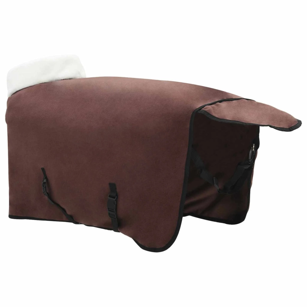Coperta per Cavalli Marrone Scuro Completo 85 cm Felpa in pile