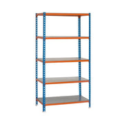 Scaffale in metallo Simon Rack senza viti colore blu/arancio/galvanizzato 5 ripiani 2000x1200x500 mm Made in Spain