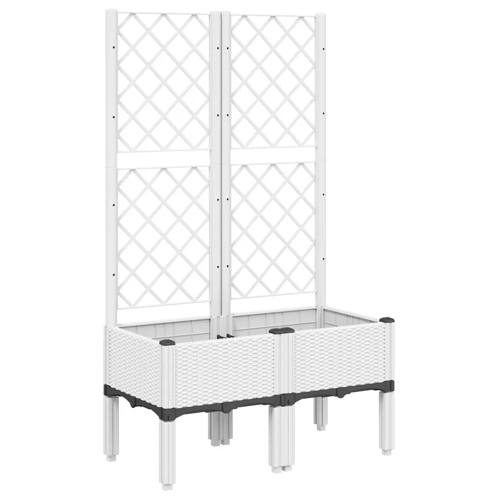 Fioriera da Giardino con Graticcio Bianco 80x40x142 cm PP 367924
