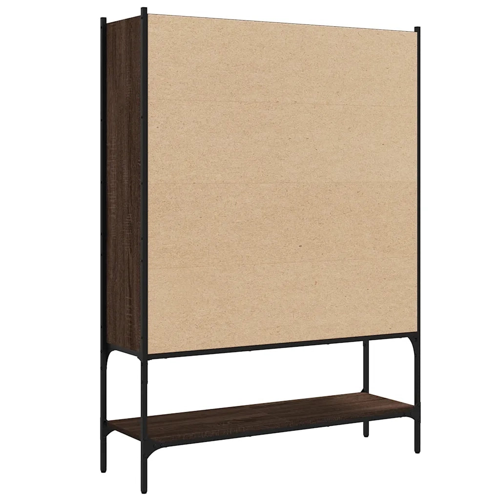 Libreria-Scaffale per Libri-Mobile di Stoccaggio Rovere Marrone 102x30x141,5 cm in Legno Multistrato