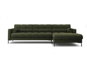 Cosmopolitan Design - Divano angolare destro "Bali" 5 posti in tessuto strutturato verde 