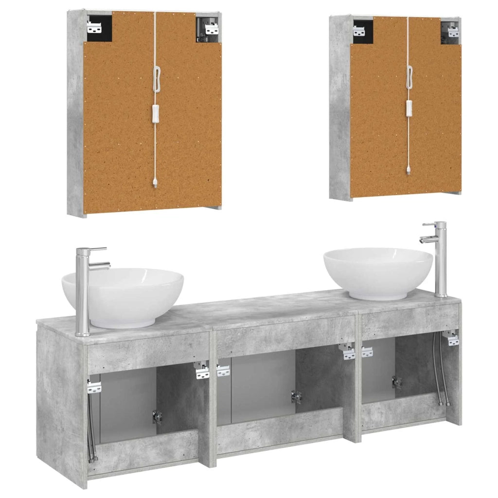 Set di Armadi da Bagno 5 pcs Grigio Cemento 3406490