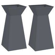 2 pz Fioriere | Cassetta per fiori | Vaso a Pilastro Antracite 35 x 35 x 73 cm