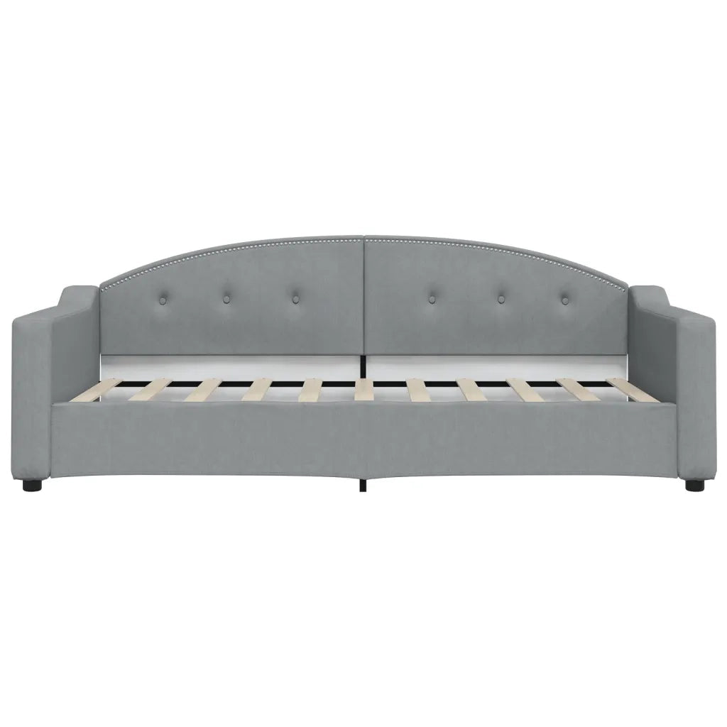 Letto da Giorno Grigio Chiaro 90x190 cm in Tessuto
