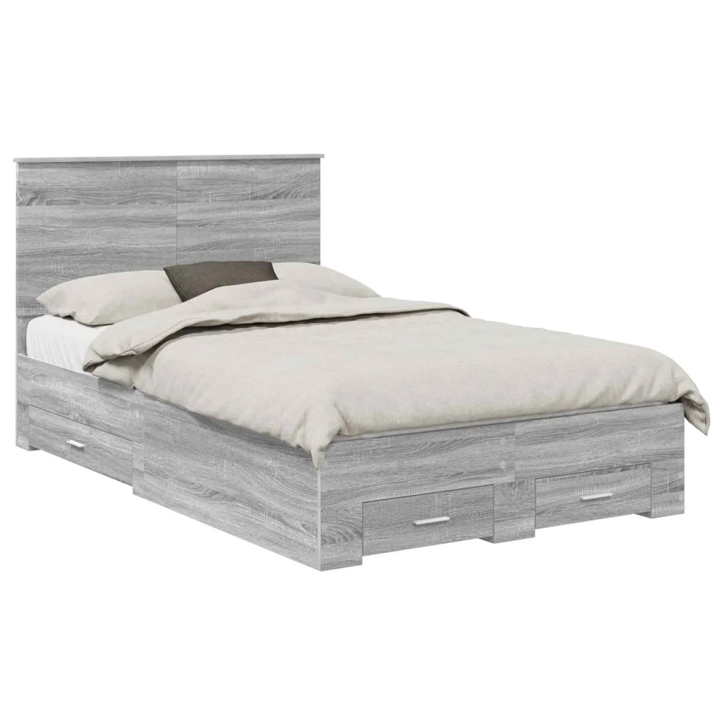 Struttura del letto con testiera Grigio Sonoma 120 x 200 cm 3409681