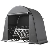 Tenda Garage per Biciclette e Attrezzi ¨C Zephmum ¨C Grigio Scuro, PE e Metallo, 245x120x200 cm