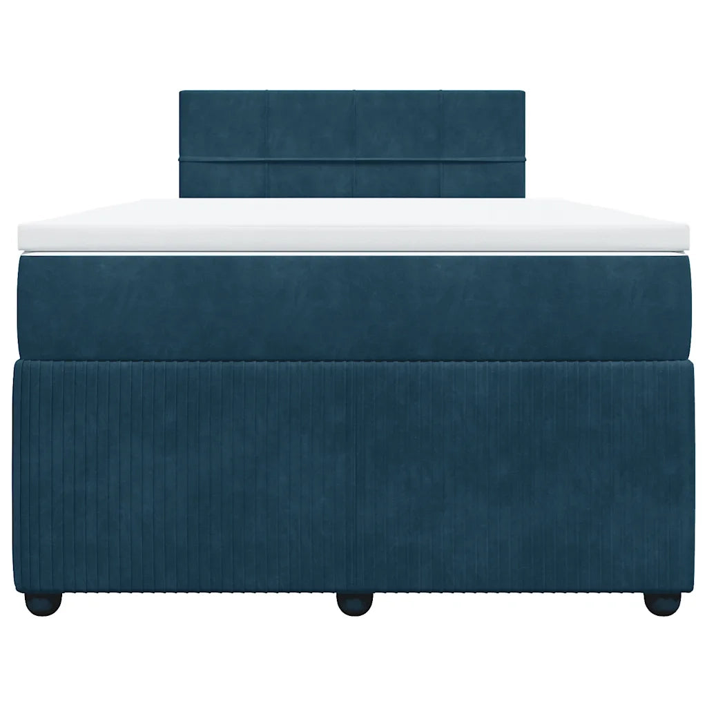 Giroletto a Molle con Materasso Blu 120x200 cm in Velluto
