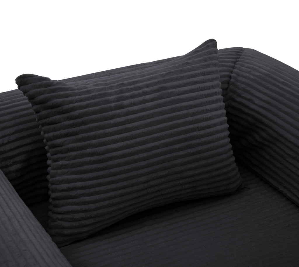 Poltrona letto convertibile in velluto a coste con funzione letto, cuscino incluso, per piccoli spazi e salvaspazio, nero
