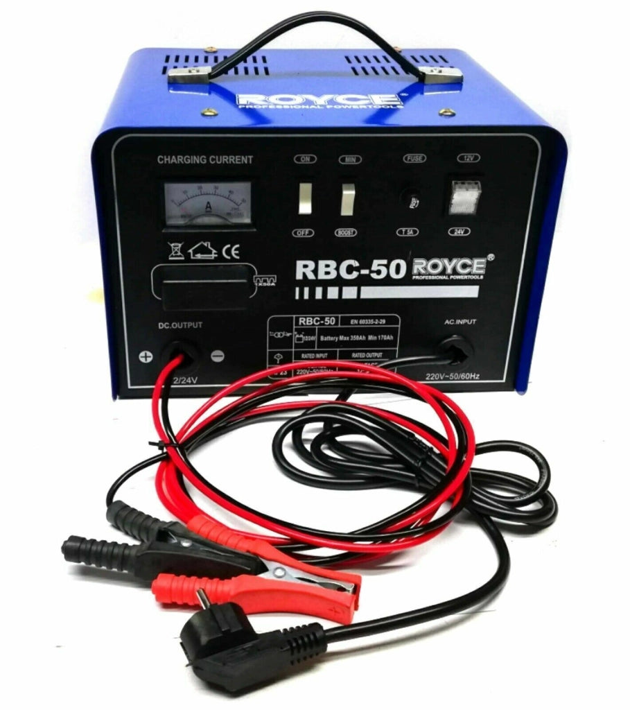 CARICA BATTERIA 12-24V 50A AUTO MOTO CAMPER BARCA CARICABATTERIE PORTATILE