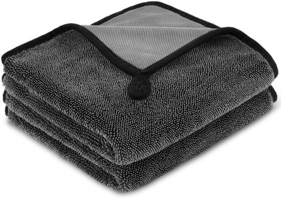 Set di 4 Asciugamani per Auto - Assorbenti 650 gsm - Microfibra - Leggeri e Senza Peli - Rapidi al Secche - Ideali per Auto e Motocicli - Asciugamani Microfibra