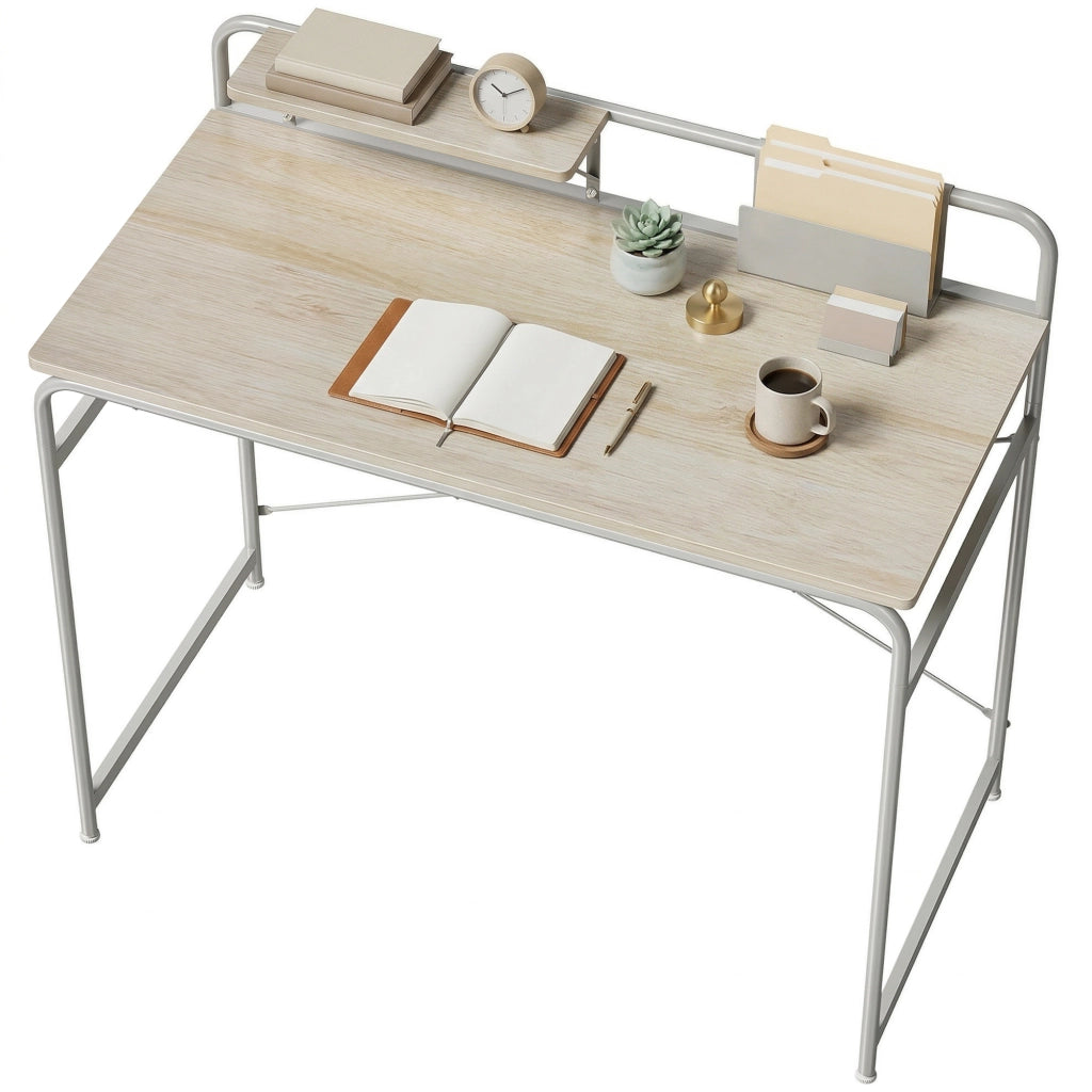 Scrivania con scaffale in legno e metallo ¨C Xylo ¨C rovere 98x48x88 cm