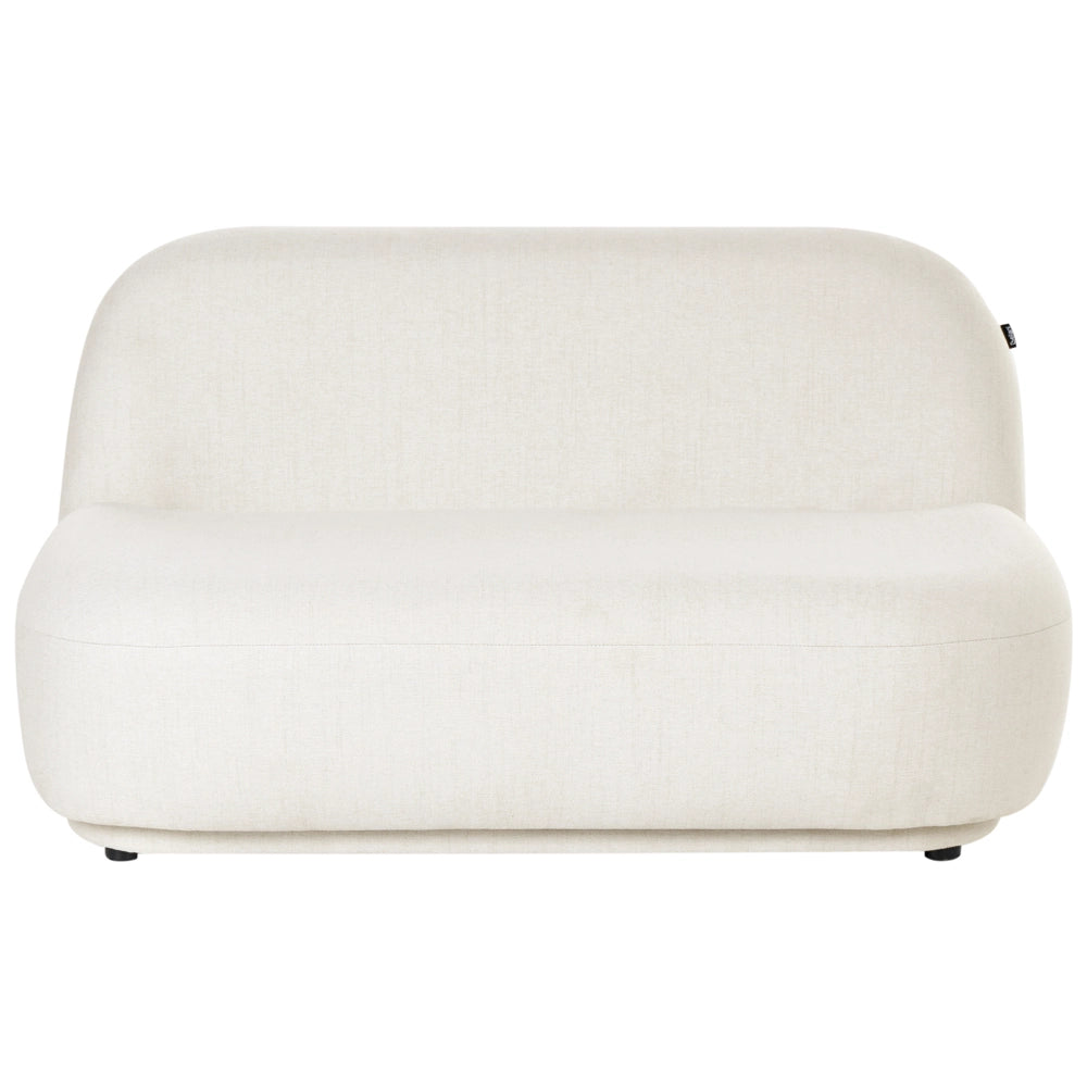 Divano a 2 posti in tessuto Loveseat Schienale basso stile Moderno Minimalista Bianco sporco
