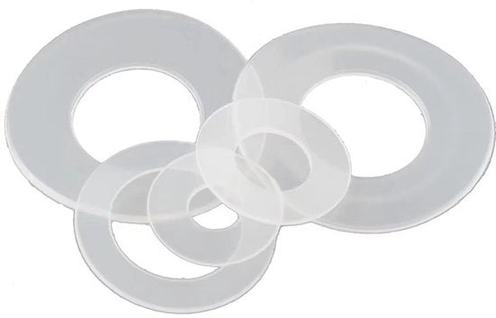 Slitte in plastica - Slitte per fissaggio - Nylon trasparente - M4 x 8,5 x 1,0 mm - 200 pezzi - Adatto per sanitario e automobilistico