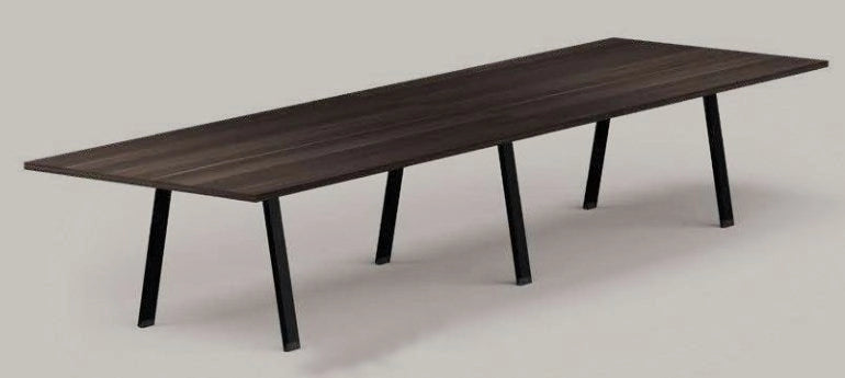 Doppio tavolo riunione per ufficio in melaminico cm. 420/560x120x73,4h