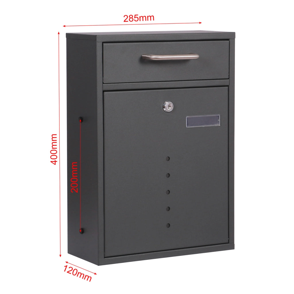 Cassetta delle lettere 2x2 V51 antracite Con supporto e finestrelle Cassetta postale