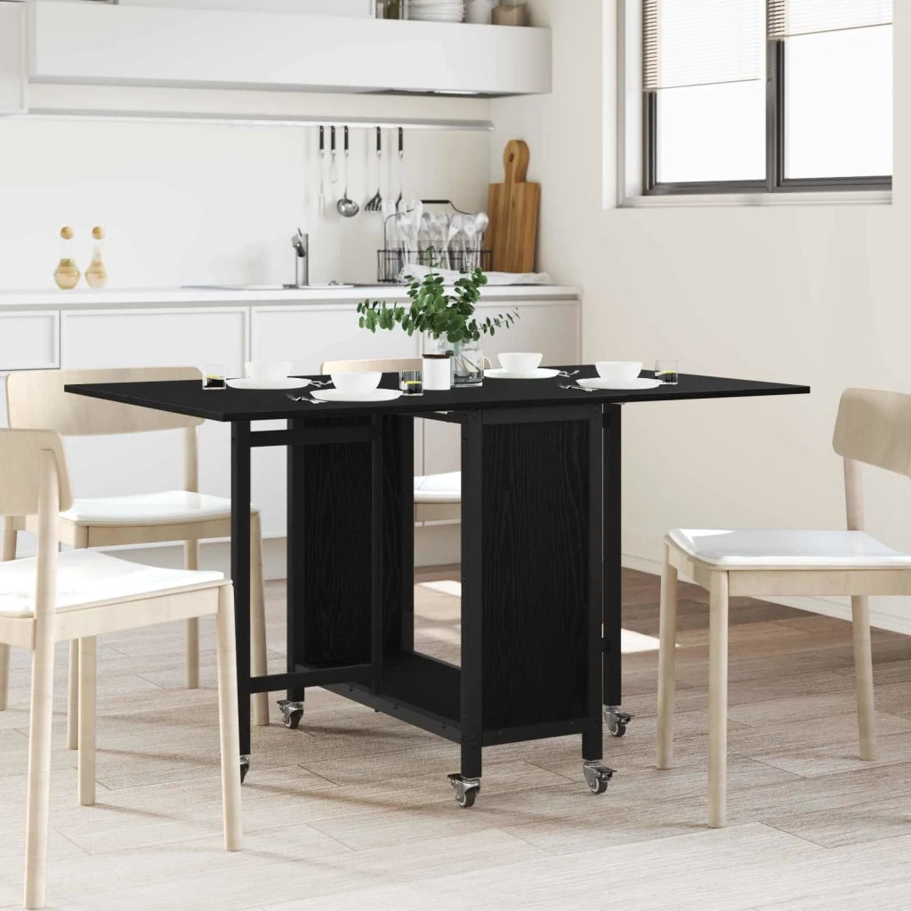 Tavolo da pranzo pieghevole con ruote 130 x 80 x 76,5 cm