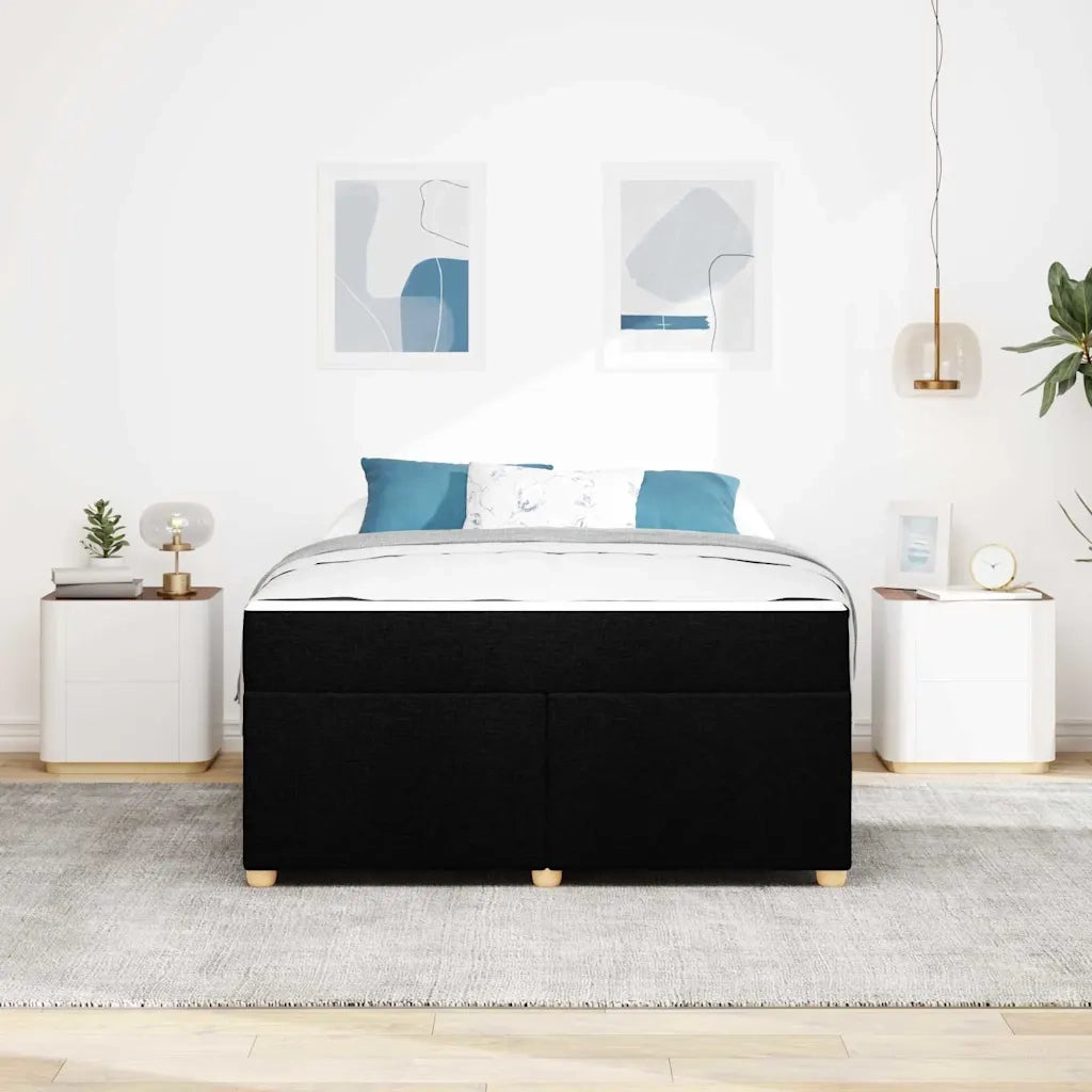 vidaXL Struttura del letto con materasso Nero 160 x 200 cm Tessuto