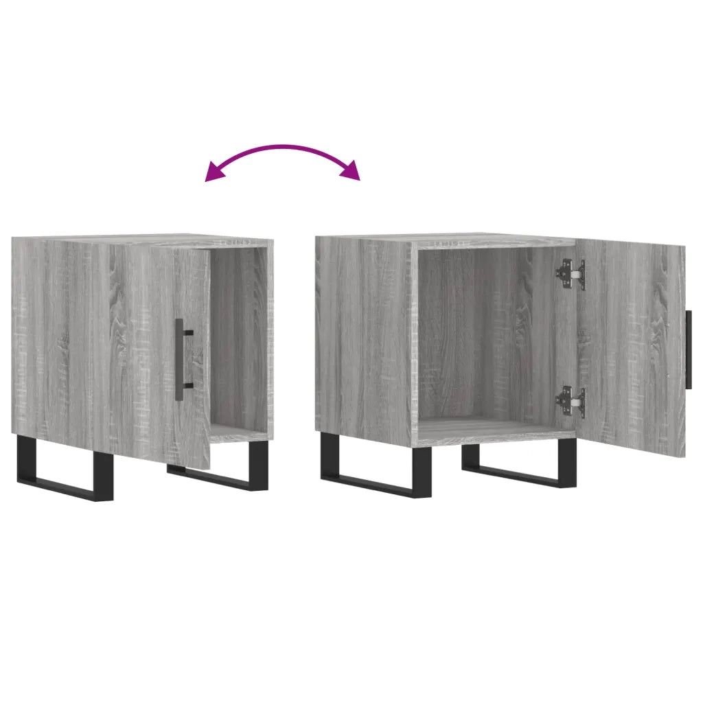 Set di 2 Comodini | Armadio da Notte | Mobiletto da notte Grigio Sonoma 40x40x50 cm in Legno Multistrato