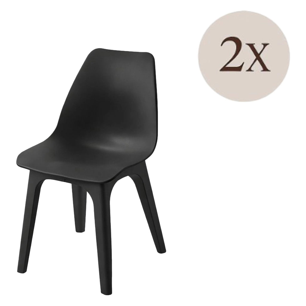 Montivilla, Sedia da Esterno 2 Sedie Made in Italy, Nero Antracite