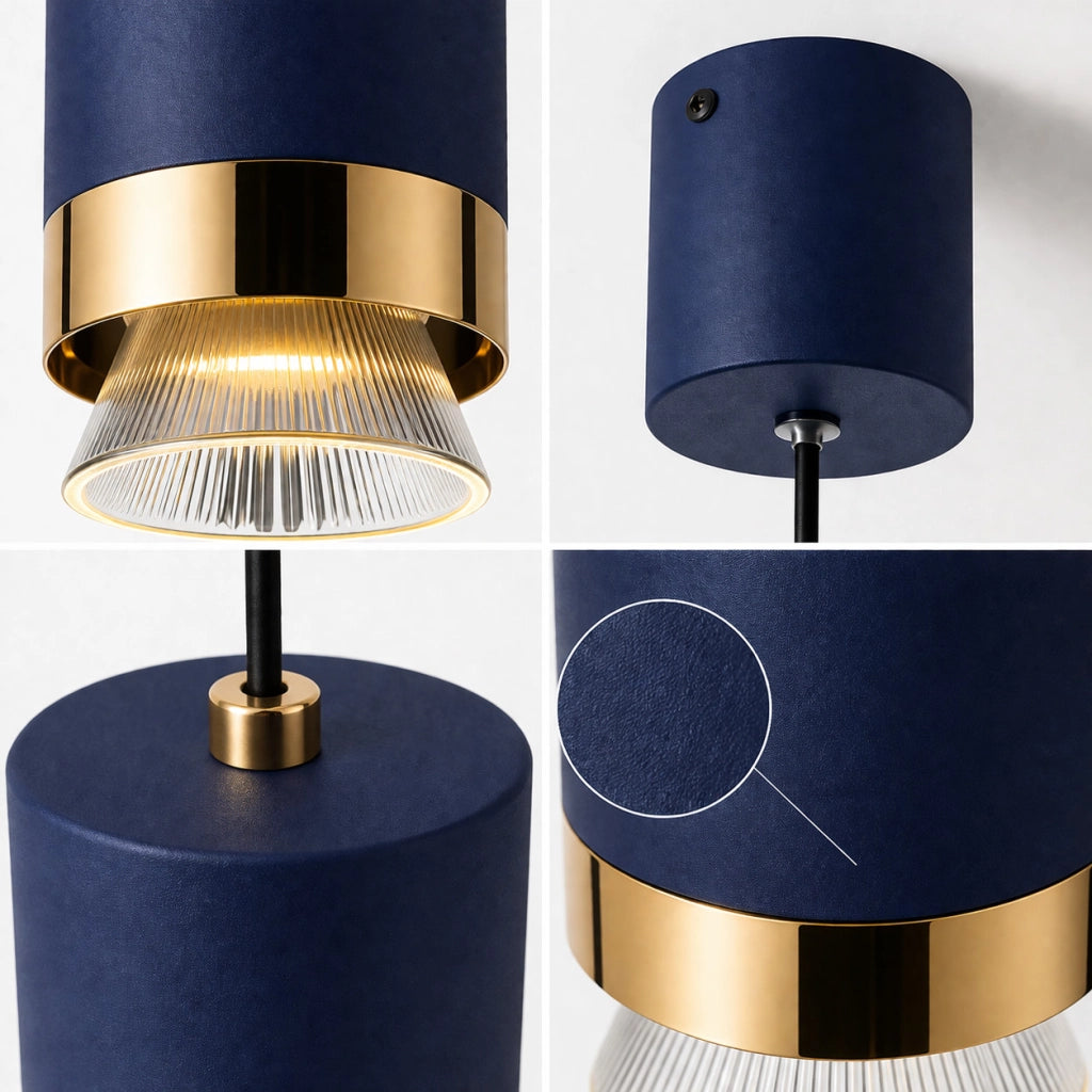 LAMPADARIO LED A SOSPENSIONE MODERNO BLU ORO 6W CCT REGOLABILE 3000K-6000K LP034