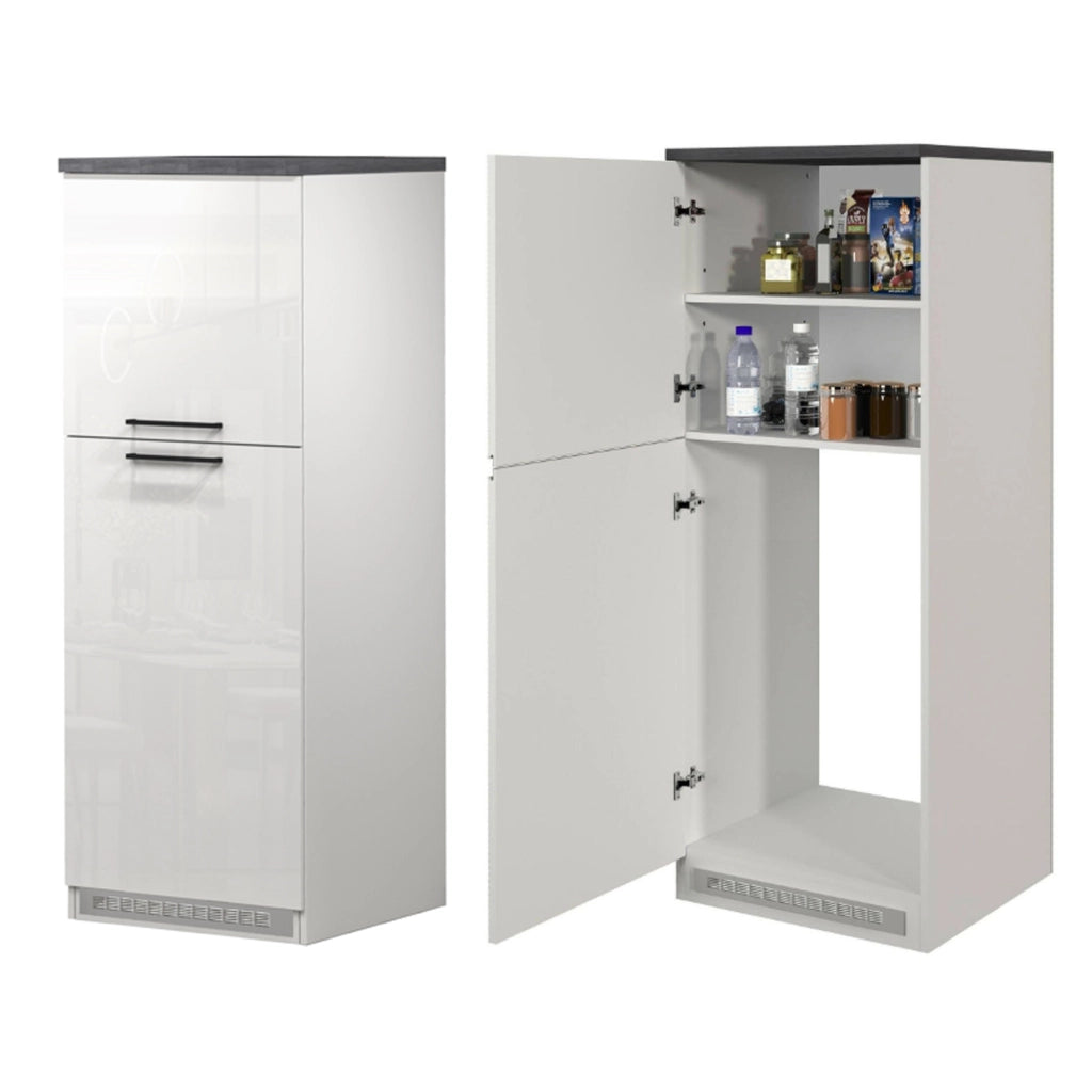 Cucinino Balme, Cucina Modulabile, Elettrodomestici non inclusi, Made in Italy, Bianco Lucido
